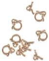 5 Sets of 13mm Bright Copper Plated Bow Toggles